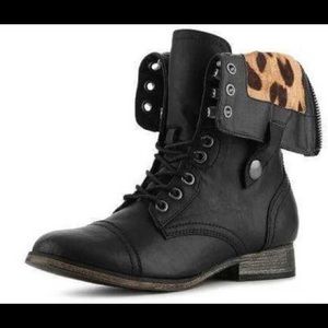 Mix No. 6 🎆 Combat Fold-over Leopard Boots